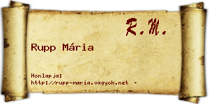 Rupp Mária névjegykártya